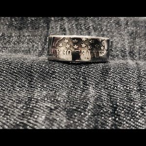 90% Silver Half dollar coin ring .